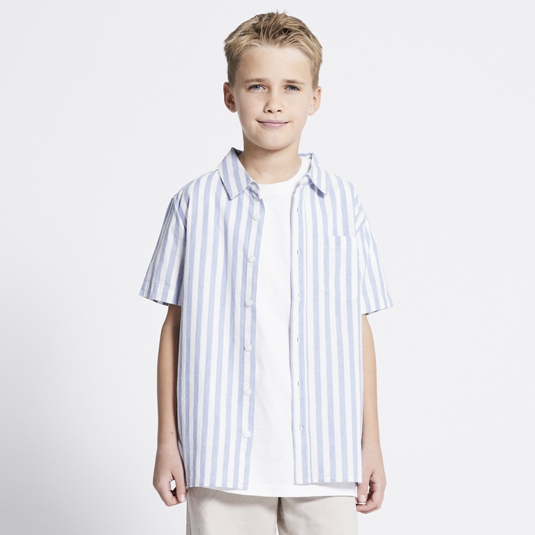 Short sleeve linen blend shirt "Tim Striped star"